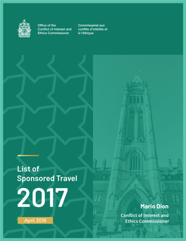 2017 List of Sponsored Travel