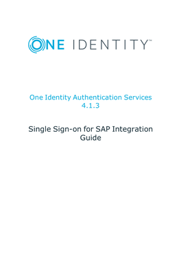 One Identity Authentication Services Single Sign-On for SAP Integration