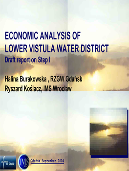 ECONOMIC ANALYSIS of LOWER VISTULA WATER DISTRICT Draft Report on Step I