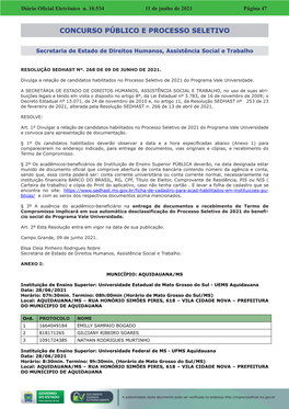 Diário Oficial Eletrônico N. 10.534 11 De Junho De 2021 Página 47