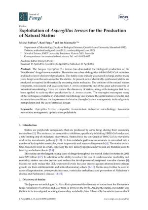 Exploitation of Aspergillus Terreus for the Production of Natural Statins