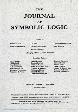 Journal Symbolic Logic