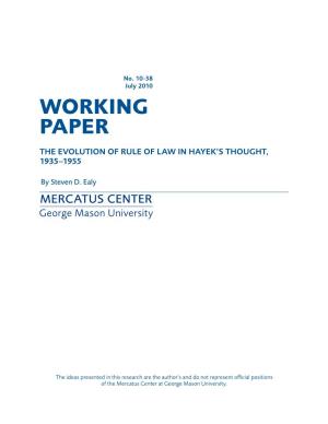 The Evolution of Rule of Law in Hayek's Thought, 1935–1955