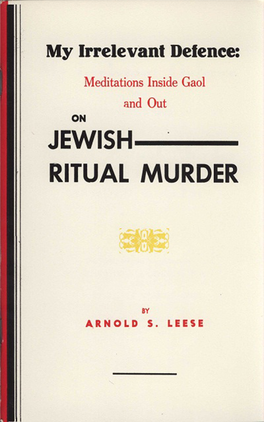 Jewish Ritual Murder Digitized by Jrbooksonline.Com