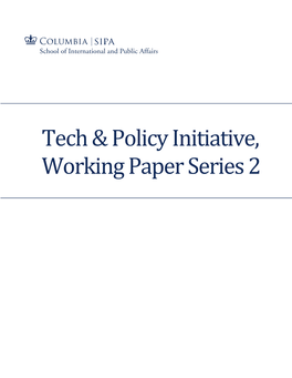 Tech & Policy Initiative, Working Paper Series 2