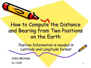 How to Compute a Distance and Bearing from Two Positions