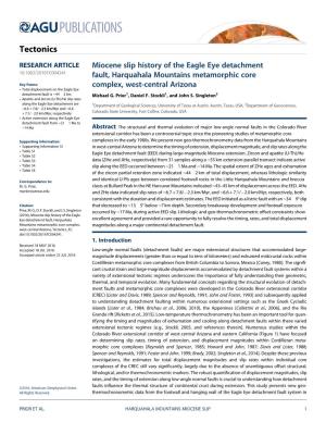 Miocene Slip History of the Eagle Eye Detachment Fault, Harquahala