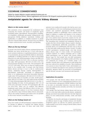 Antiplatelet Agents for Chronic Kidney Disease