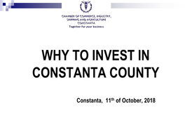 Why to Invest in Constanta County