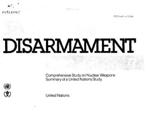 Comprehensive Study on Nuclear Weapons Summary of a United Nations Study