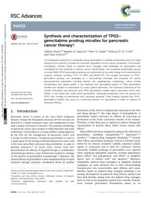 Synthesis and Characterization of TPGS–Gemcitabine Prodrug