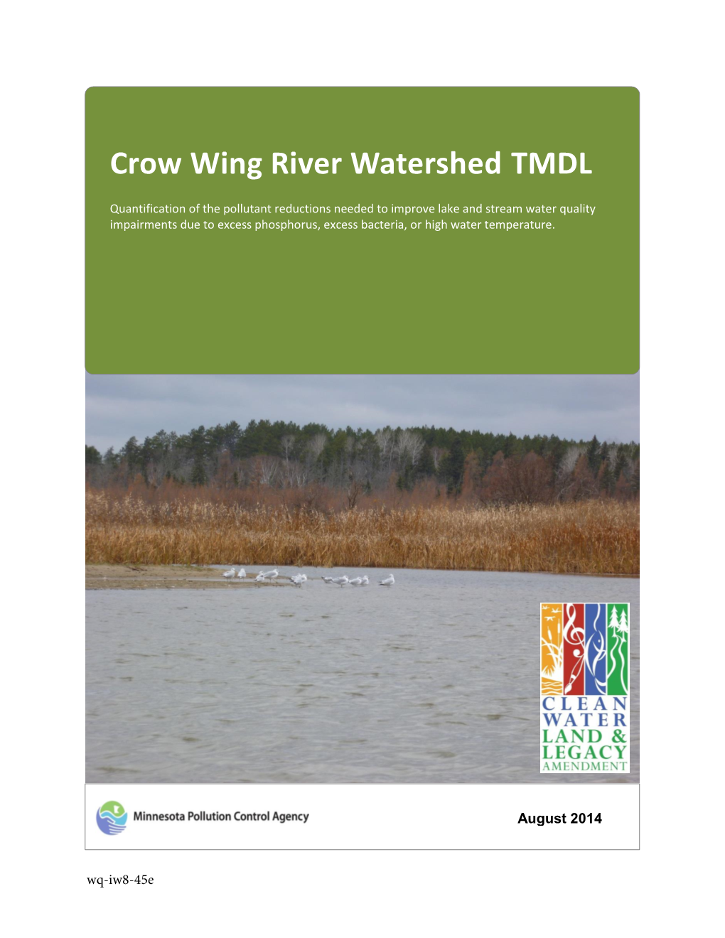 Crow Wing River Watershed TMDL (Wq-Iw8-45E)