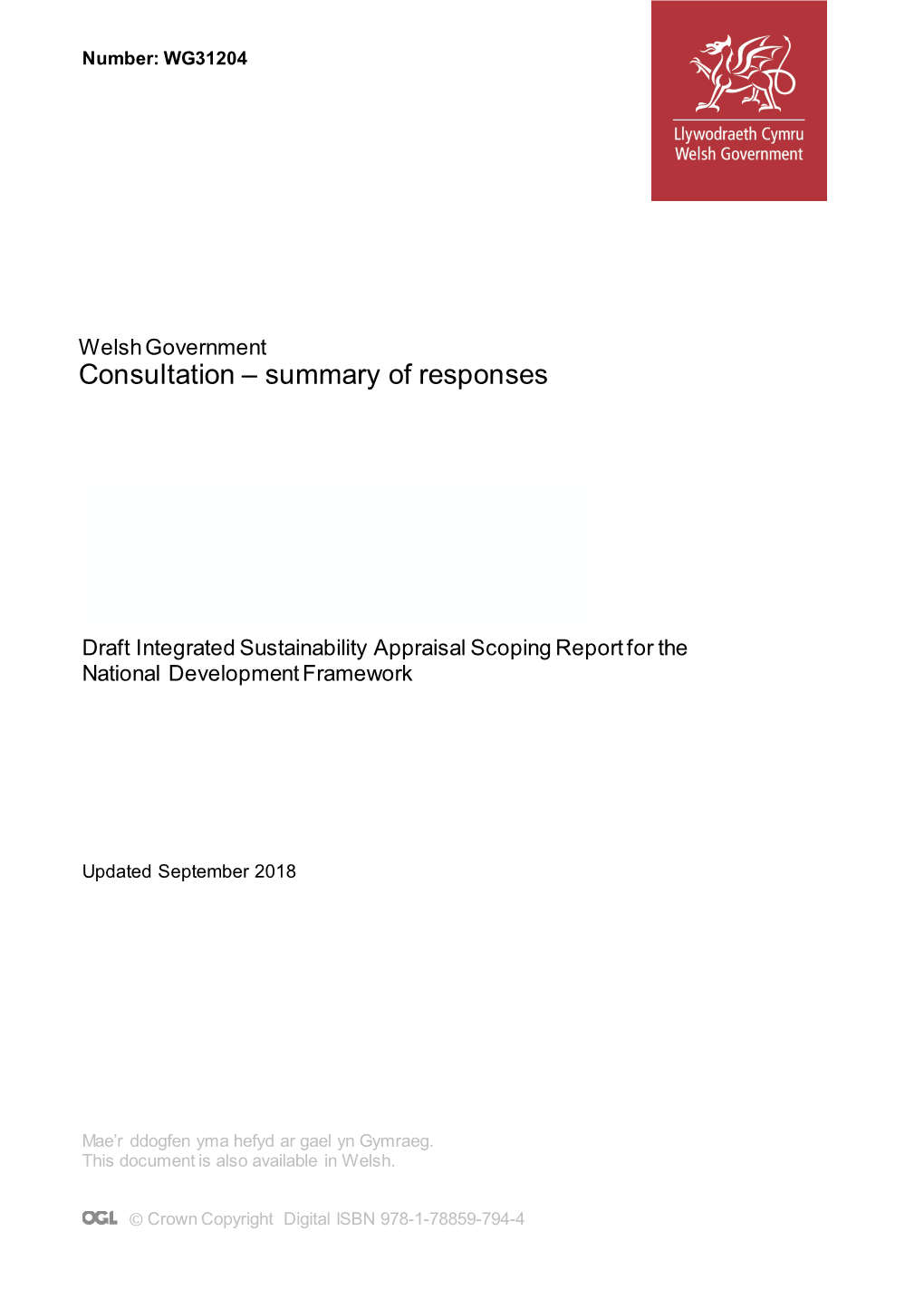 Welsh Government Consultation – Summary of Responses