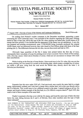 Helvetia Philatelic Society Newsletter