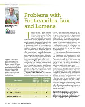 Problems with Foot-Candles, Lux and Lumens