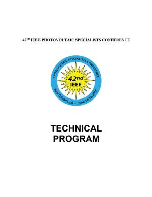 Technical Program Monday, June 15Th