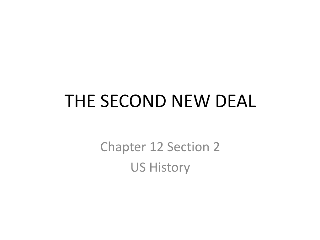 The Second New Deal