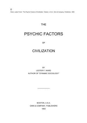 The Psychic Factors of Civilization.” Boston, U.S.A.: Ginn & Company, Publishers, 1893