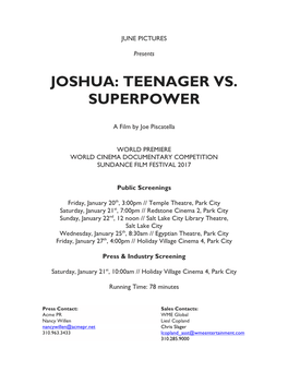 Joshua: Teenager Vs. Superpower