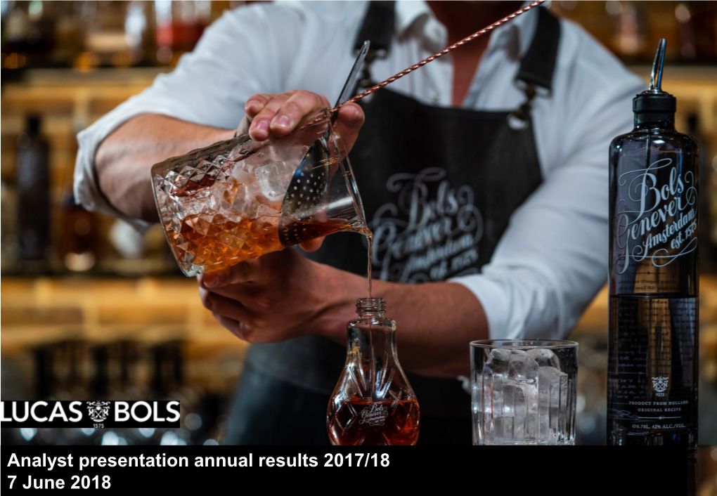 Analyst Presentation Annual Results 2017/18 7 June 2018 Disclaimer