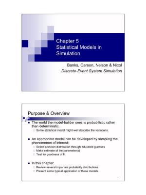 Chapter 5 Statistical Models in Simulation