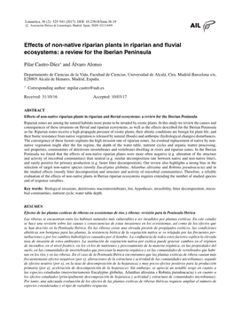 Invasive Plants Effcts in Rivers and Riparian Zones 527