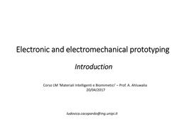 Electronic and Electromechanical Prototyping