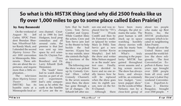 So What Is This MST3K Thing (And Why Did 2500 Freaks Like Us Fly Over 1,000 Miles to Go to Some Place Called Eden Prairie)?