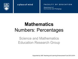 Mathematics Numbers: Percentages