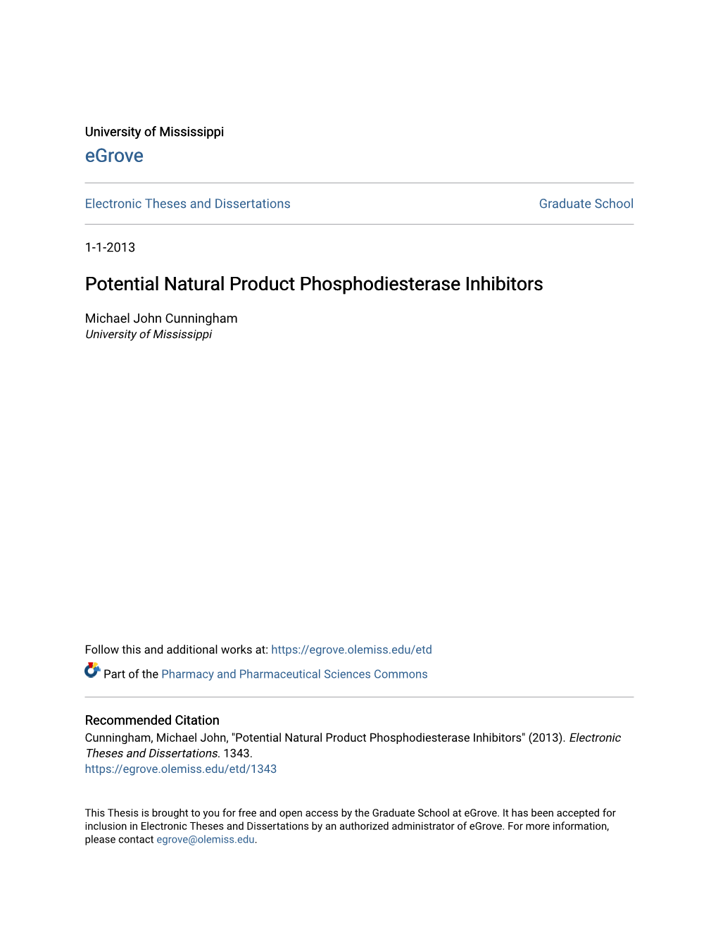 Potential Natural Product Phosphodiesterase Inhibitors