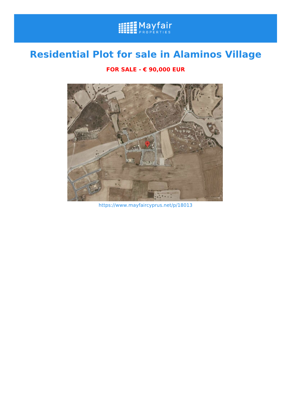 Residential Plot for Sale in Alaminos Village