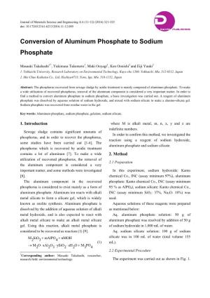 Conversion of Aluminum Phosphate to Sodium Phosphate
