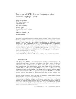 Taxonomy of XML Schema Languages Using Formal Language Theory