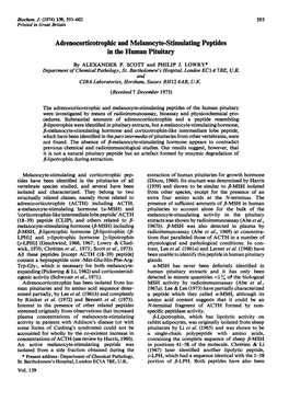 Adrenocorticotrophic and Melanocyte-Stimulating Peptides in the Human Pituitary by ALEXANDER P