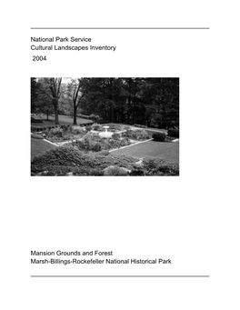 National Park Service Cultural Landscapes Inventory Mansion