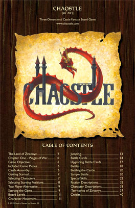 Chaostle [Kā’ Os ̒L] Three-Dimensional Castle Fantasy Board Game