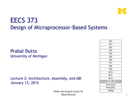 EECS 373 Design of Microprocessor-Based Systems