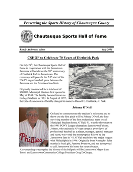 Preserving the Sports History of Chautauqua County