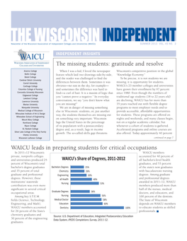 The Missing Students: Gratitude and Resolve WAICU Leads in Preparing
