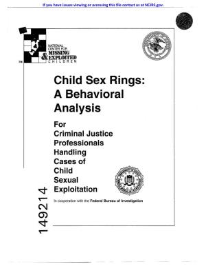 Child Sex Rings: a Behavioral Analysis for Criminal Justice Professionals Handling Cases of Child Sexual ~ Exploitation