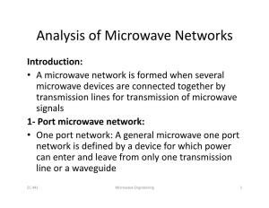 Analysis of Microwave Networks