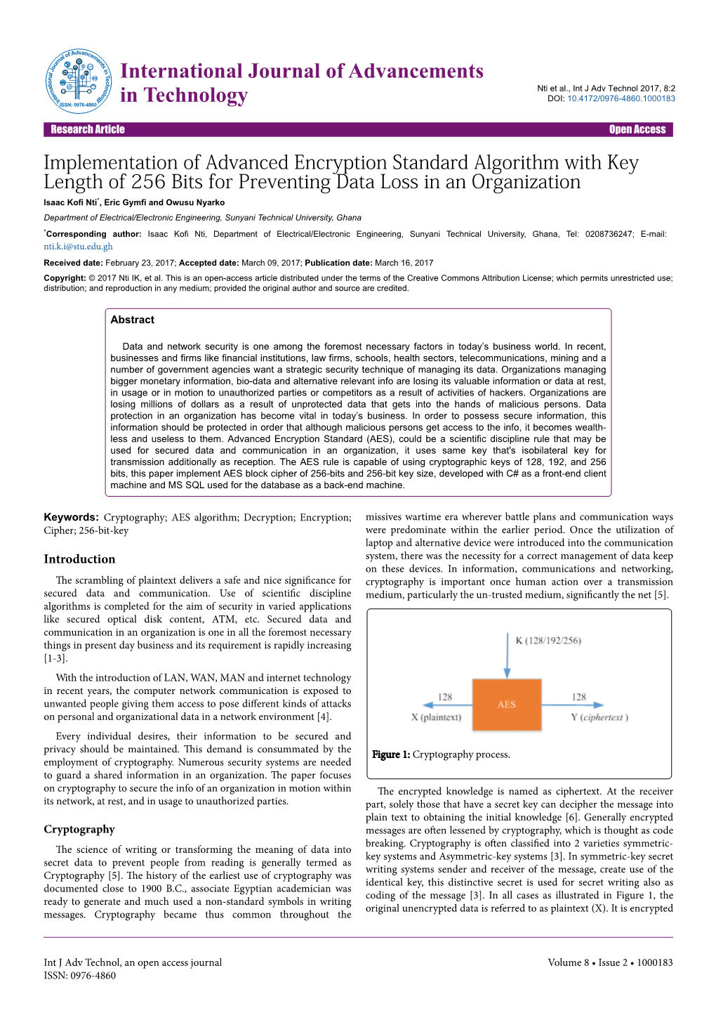 Implementation of Advanced Encryption Standard Algorithm With