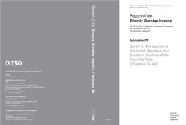 Volume IV | the Report of the Bloody Sunday Inquiry HC 29