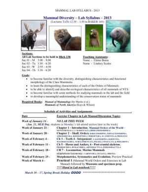 Diversity and Conservation of Mammals