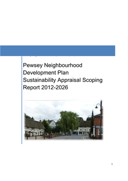 Pewsey Neighbourhood Development Plan Sustainability Appraisal Scoping Report 2012-2026