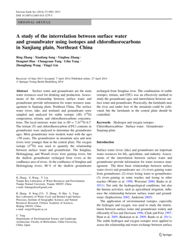 A Study of the Interrelation Between Surface Water and Groundwater Using Isotopes and Chloroﬂuorocarbons in Sanjiang Plain, Northeast China