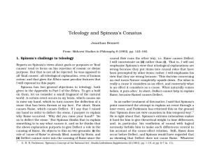 Teleology and Spinoza's Conatus