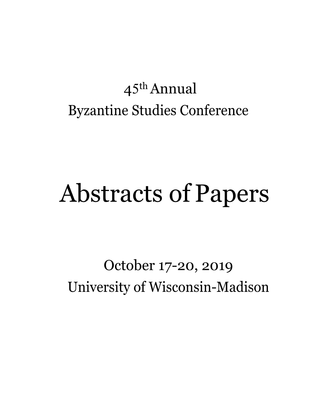 Abstracts of Papers