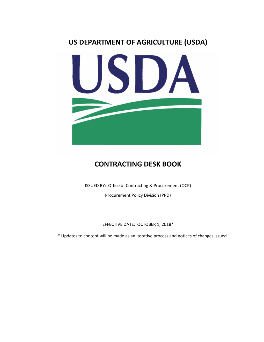 USDA CONTRACTING DESKBOOK OCTOBER 2018 V.1.20