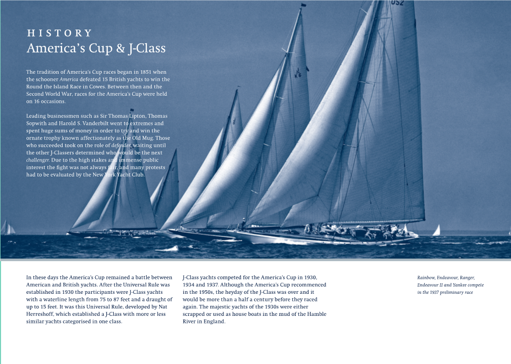 History America's Cup & J-Class